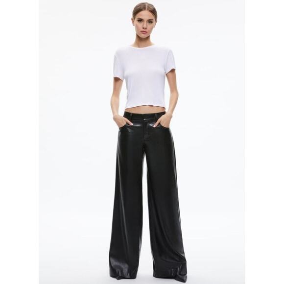 Alice + Olivia Pants - Alice + Olivia Trish Faux Leather Wide Leg Pants – Size 4